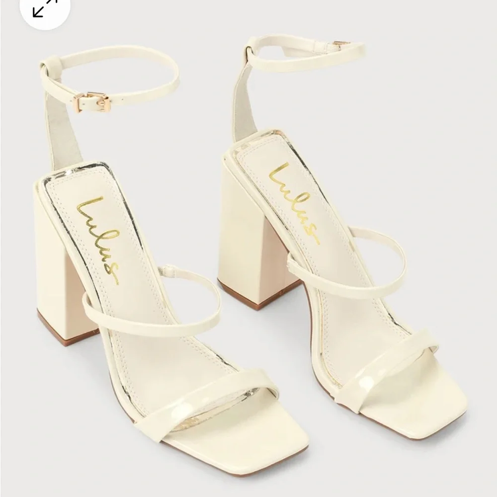 Lulus Mabie Bone Ankle Strap High Heel Sandals